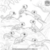 Gecko Gathering Coloring Pages