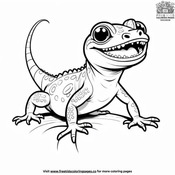 Gecko grin coloring pages