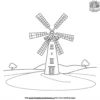 Gentle Breeze Windmill Coloring Pages