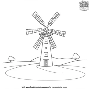 Gentle Breeze Windmill Coloring Pages