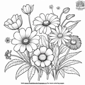 Gentle flowers coloring pages