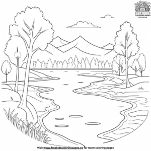 Gentle Flowing River Coloring Pages