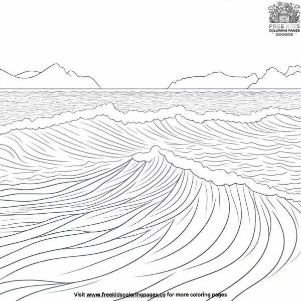 Gentle ocean waves coloring pages