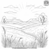 Gentle Prairie Sunset Coloring Pages