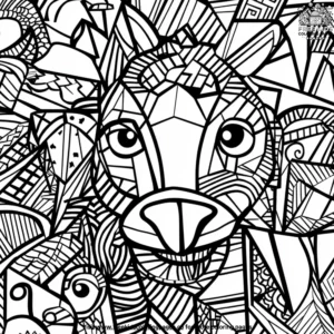 Geometric Animals Coloring Pages