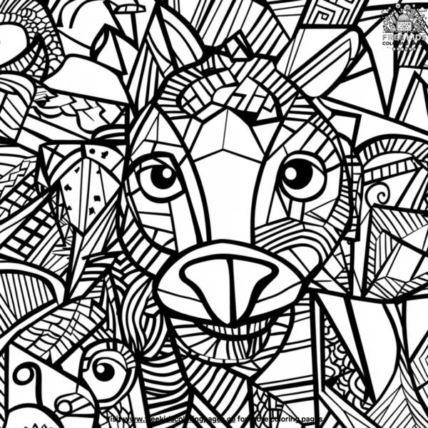 Geometric animals coloring pages