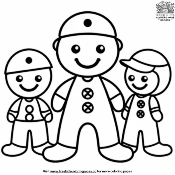 Gingerbread baseball lineup coloring pages