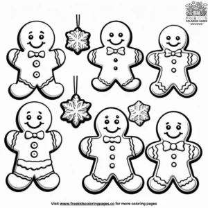 Gingerbread cookie coloring pages