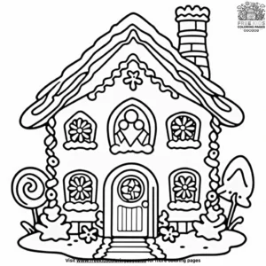 Gingerbread Cottage Coloring Pages