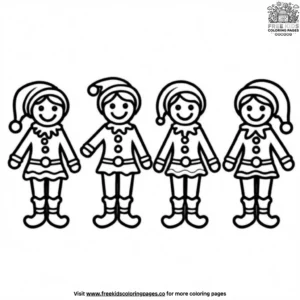 Gingerbread elf workshop coloring pages