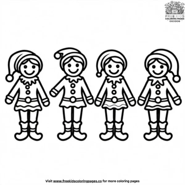 Gingerbread elf workshop coloring pages