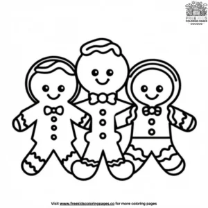 Gingerbread family portrait coloring pages