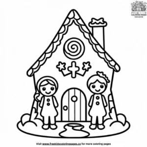 Gingerbread Hansel and Gretel Coloring Pages