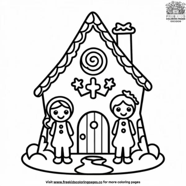 Gingerbread hansel and gretel coloring pages