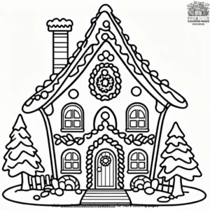 Gingerbread House Decorating Coloring Pages