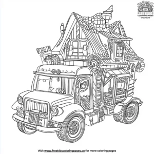 Gingerbread house journey coloring pages