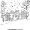 Gingerbread House Winter Wonderland Coloring Pages