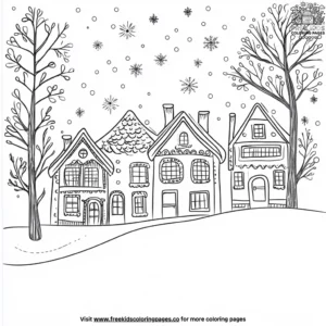 Gingerbread House Winter Wonderland Coloring Pages