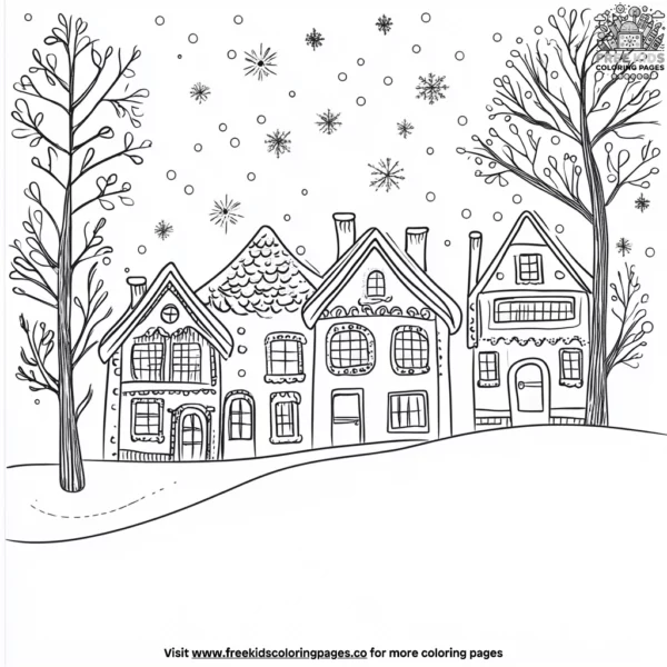 Gingerbread house winter wonderland coloring pages