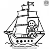 Gingerbread Pirate Ship Adventure Coloring Pages