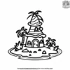 Gingerbread Pirates' Island Hideout Coloring Pages