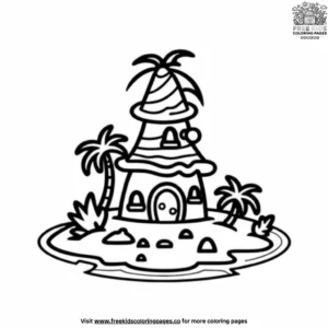 Gingerbread Pirates' Island Hideout Coloring Pages