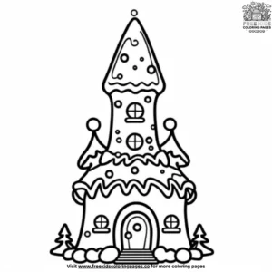 Gingerbread Rapunzel's Tower Coloring Pages