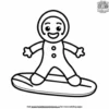 Gingerbread Surfers Catching Waves Coloring Pages