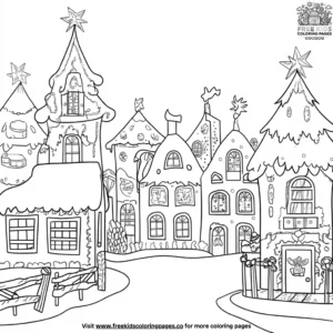 Gingerbread Village Coloring Pages