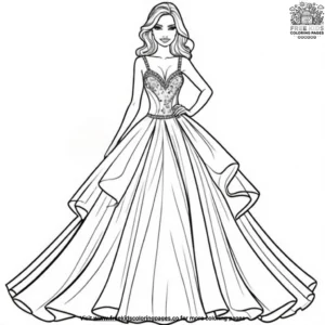 Glamorous Red Carpet Fashion Coloring Pages