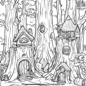 Gnome village coloring pages