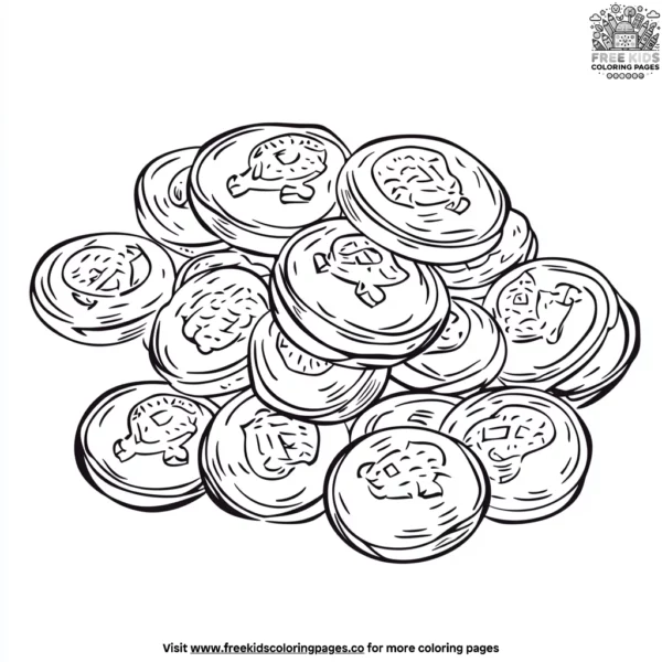 Golden doubloons coloring pages