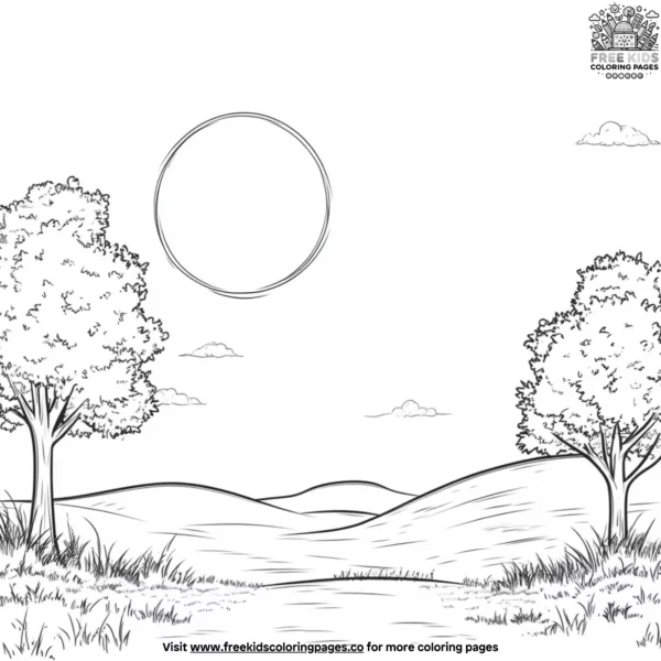 Golden hour sunsets coloring pages