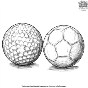 Golf ball and soccer ball coloring pages