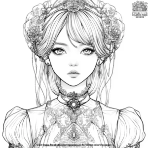 Gothic anime girl coloring pages