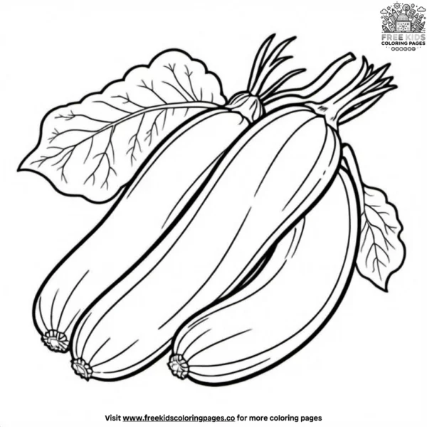 Green zucchini coloring pages