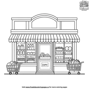 Grocery store coloring pages