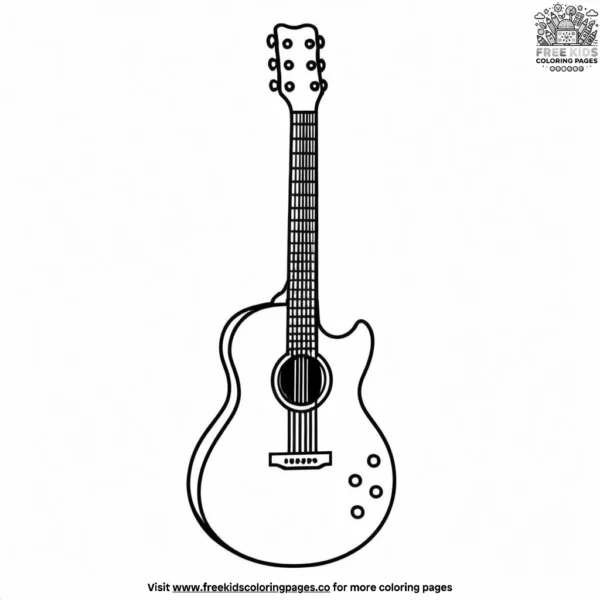 Groovy guitar strings coloring pages