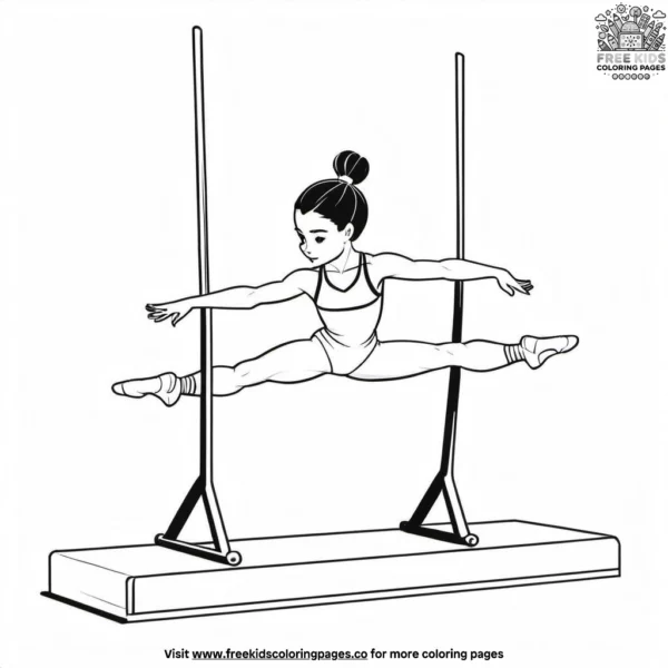 Gymnastics practice coloring pages