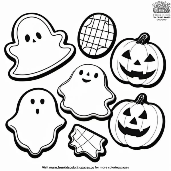 Halloween cookie coloring pages