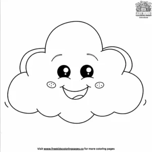 Happy Cloud Emoji Coloring Pages