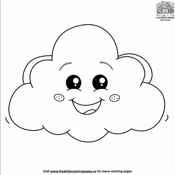 Happy cloud emoji coloring pages