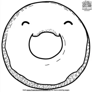 Happy face donut coloring pages