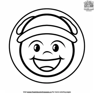 Happy Hat Emoji Coloring Pages