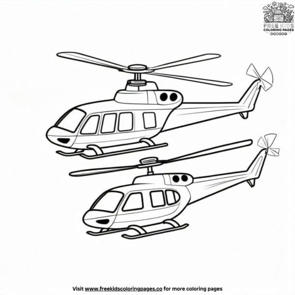 Happy helicopter friends coloring pages