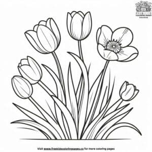 Happy Spring Flowers Coloring Pages