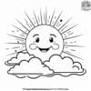 Happy Sun and Cloud Faces Coloring Pages