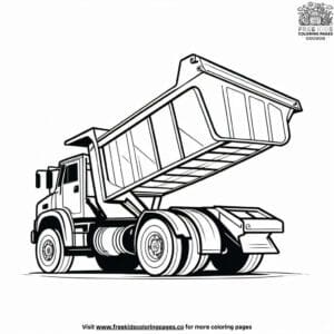 Hardworking dump truck coloring pages