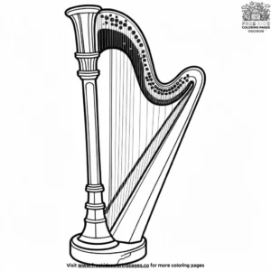 Harp Coloring Pages