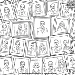 Haunted Family Portraits Coloring Pages